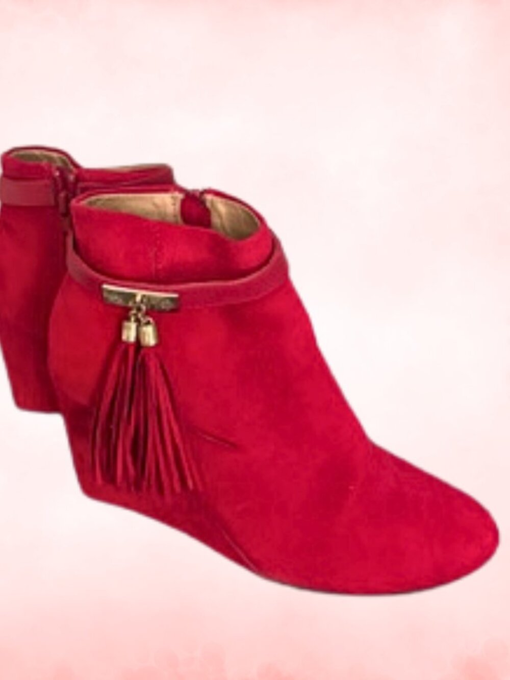 Red tassel platform booties that bring instant spice and standout style.